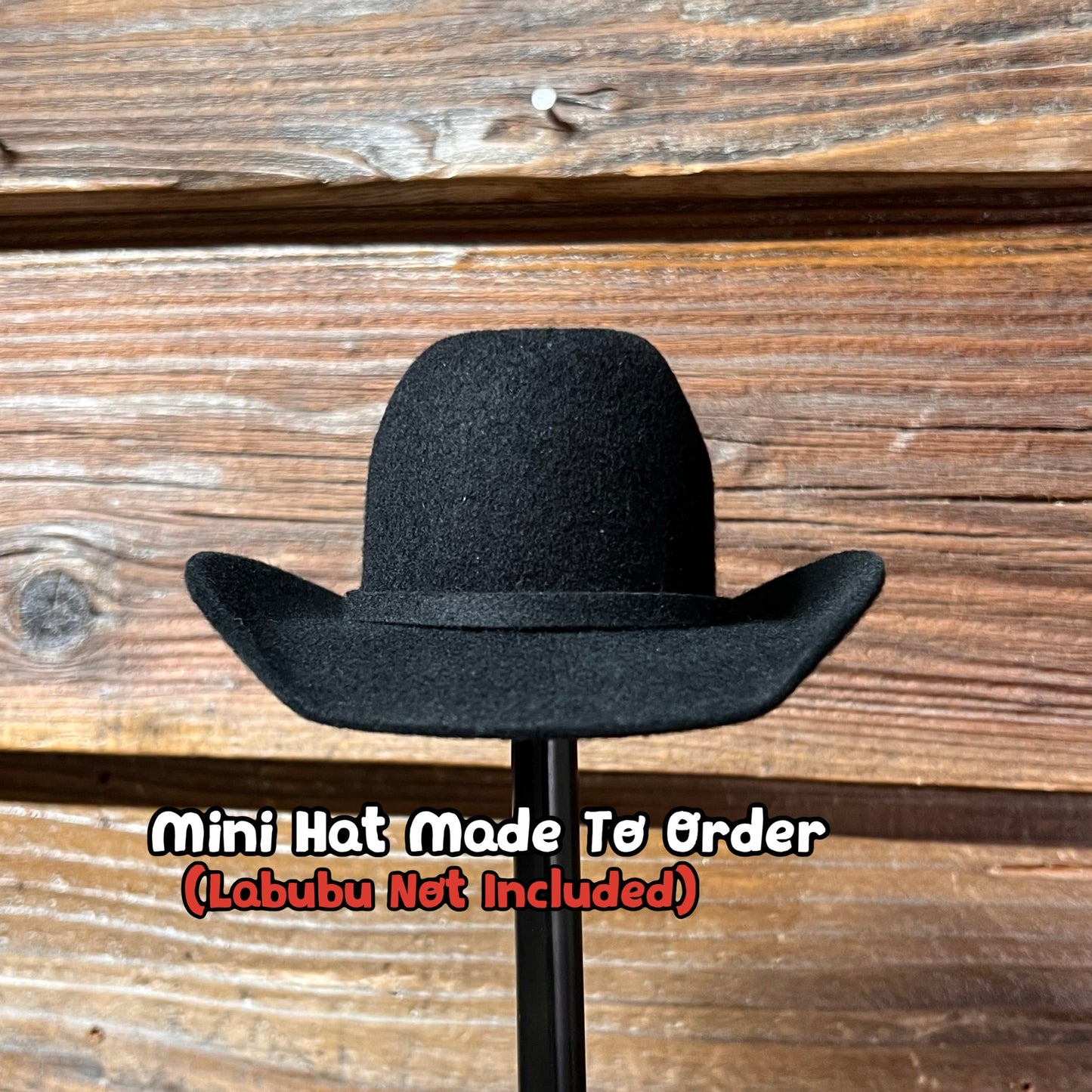 (Made-To-Order) Custom Mini Cowboy Hat for Labubu, Handmade Felt Cowboy Hat (LABUBU NOT INCLUDED)