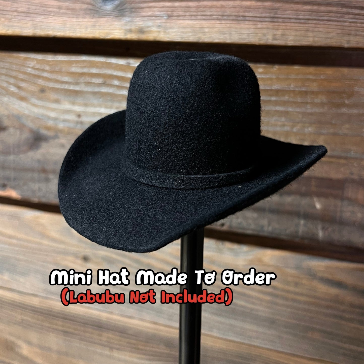 (Made-To-Order) Custom Mini Cowboy Hat for Labubu, Handmade Felt Cowboy Hat (LABUBU NOT INCLUDED)