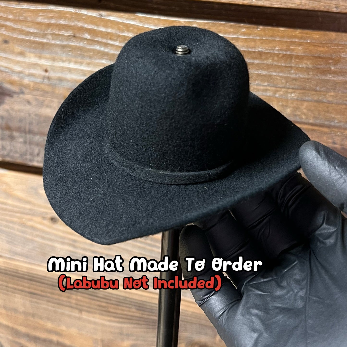 (Made-To-Order) Custom Mini Cowboy Hat for Labubu, Handmade Felt Cowboy Hat (LABUBU NOT INCLUDED)