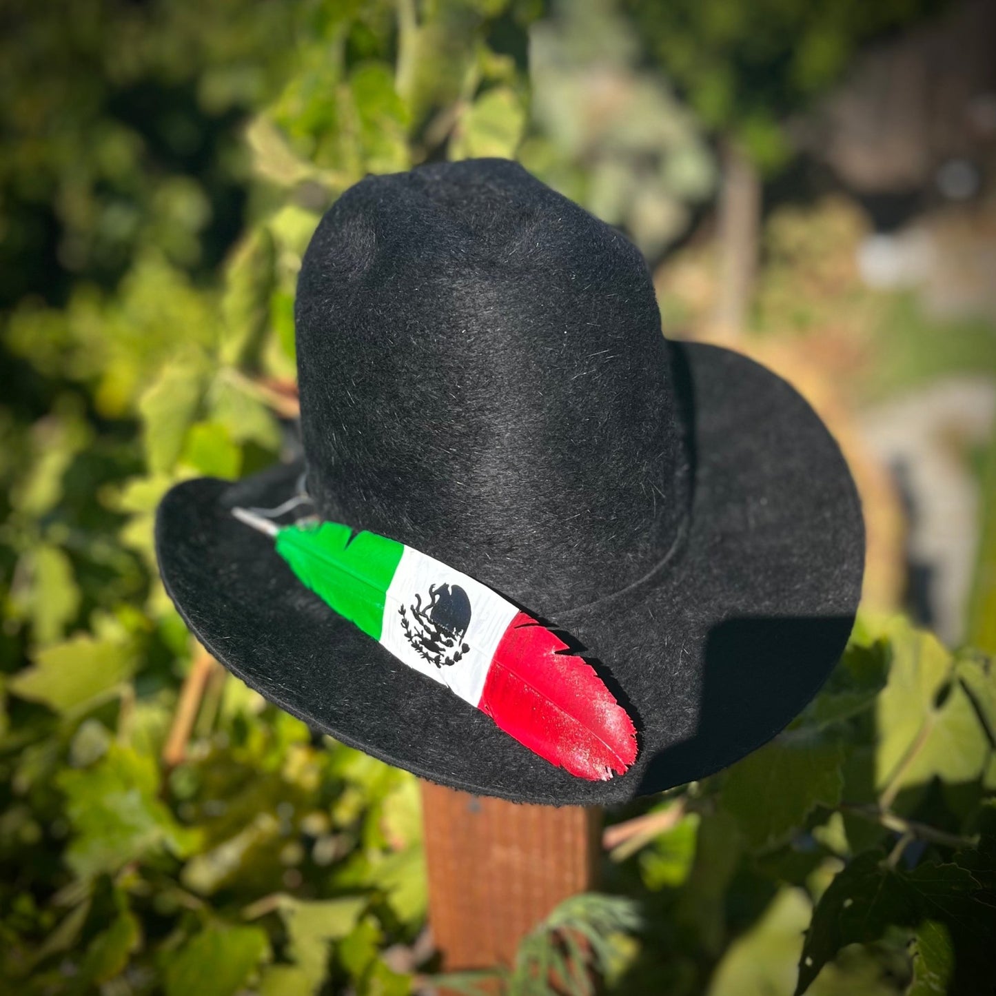 HAND PAINTED MEXICO FLAG TURKEY FEATHER 🇲🇽 - ADIEL'S HATS