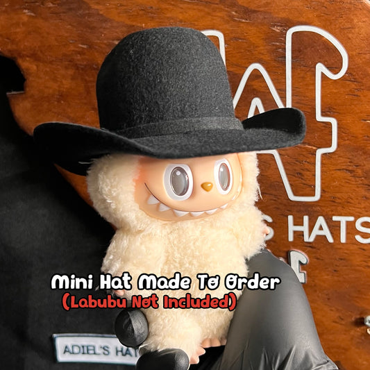 (Made-To-Order) Custom Mini Cowboy Hat for Labubu, Handmade Felt Cowboy Hat (LABUBU NOT INCLUDED)