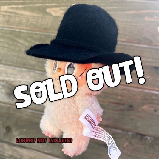 Custom Mini GRIZZLY Cowboy Hat for Labubu, Handmade Felt Hat (LABUBU NOT INCLUDED)