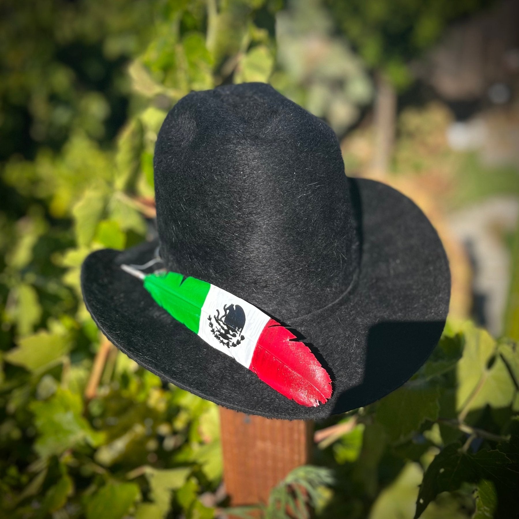 HAND PAINTED MEXICO FLAG TURKEY FEATHER 🇲🇽 - ADIEL'S HATS