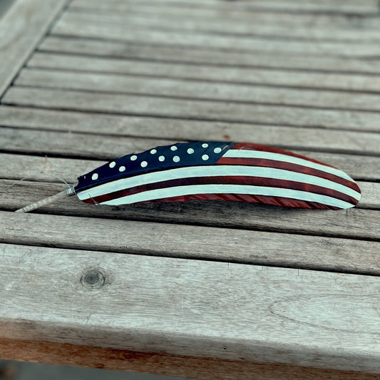 USA FLAG HAND PAINTED TURKEY FEATHER 🇺🇸 - ADIEL'S HATS